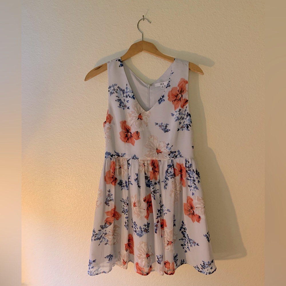 Blue floral dress- size 4